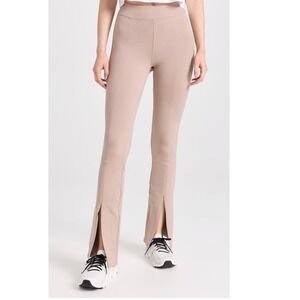 ALO Yoga Airbrush‎ High Waist Wide Flutter Legging Split Front Taupe Sz S